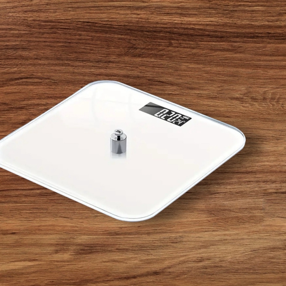 Personal Digital Scale Weight & Temperature White Glass NEW Batteries included
